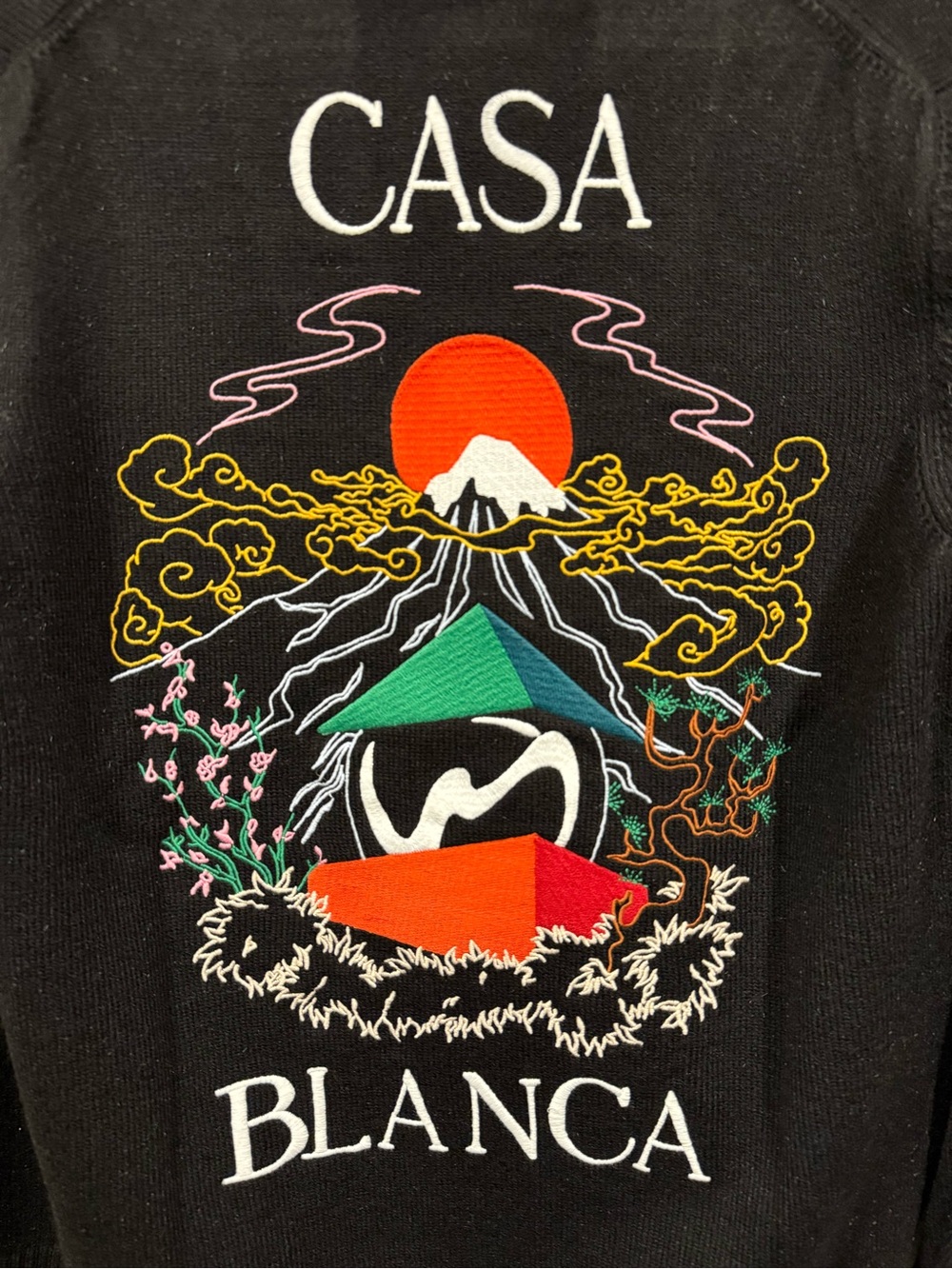 Casablanca Embroidered Mountain Temple Cardigan Graphic Sweater - Picture 2 of 12